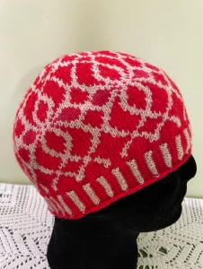 Red Helix Knit Hat - (1 of a Kind)