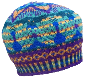 Peacock Tam Handknit Hat